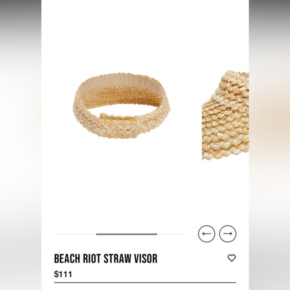 🆕Beach Riot Straw Visor | Wide Brim Adjustable Sun Hat - Picture 4 of 8